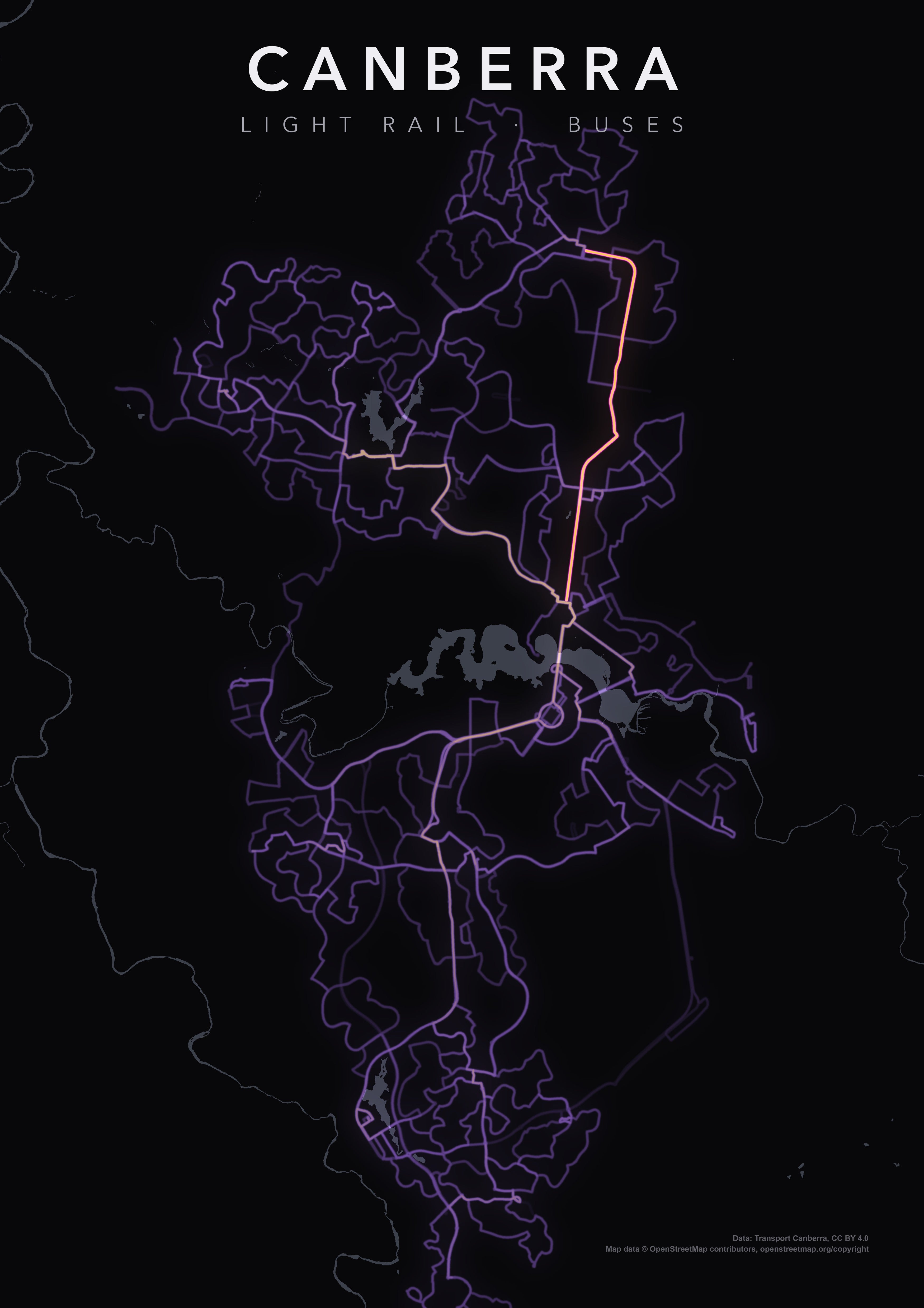 Full-resolution detail: Canberra Transit Network poster, with city name