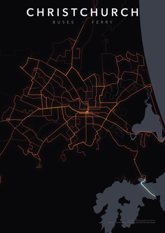 Full-resolution detail: Christchurch Transit Network poster, with city name