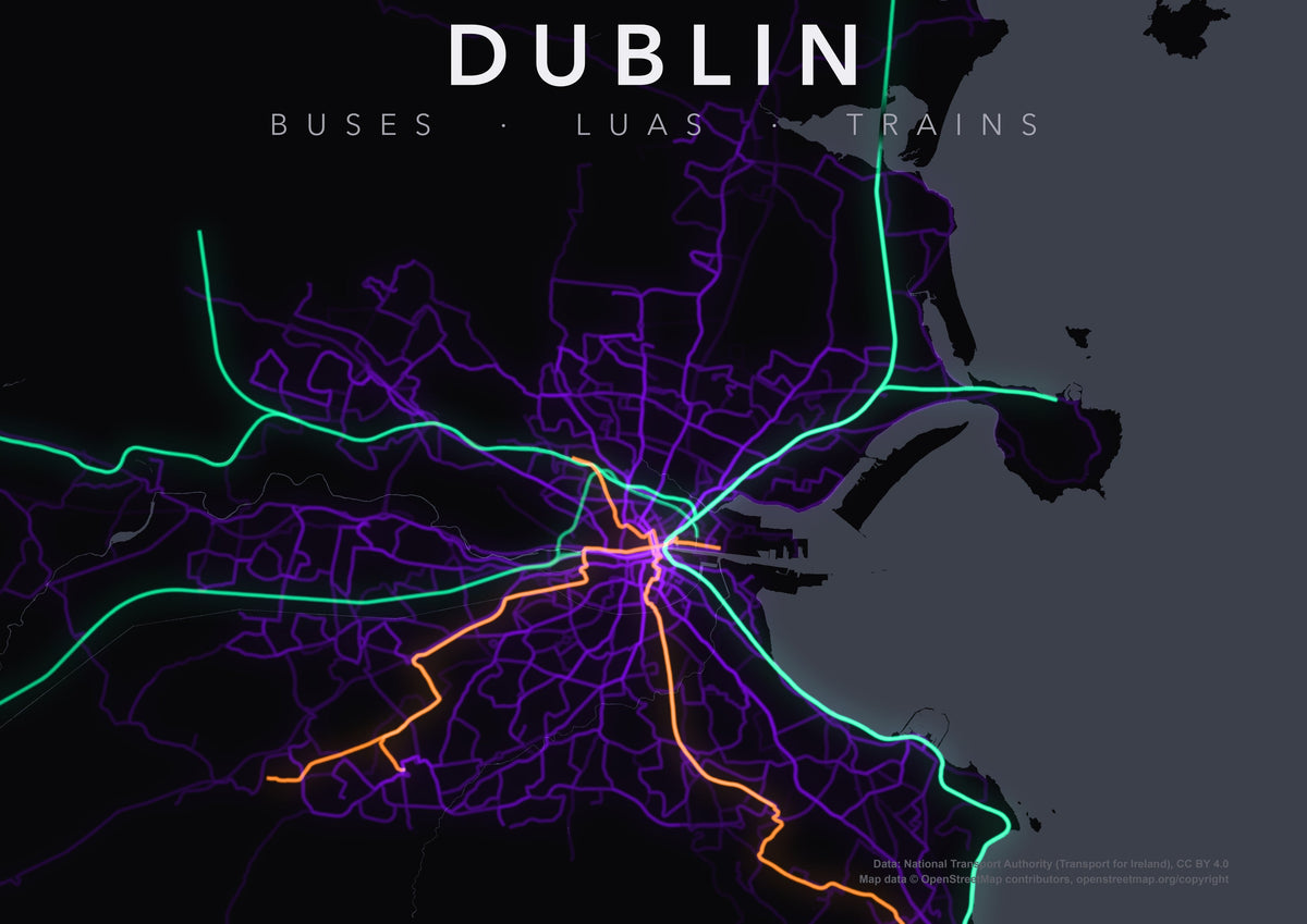 Full-resolution detail: Dublin Transit Network poster, with city name