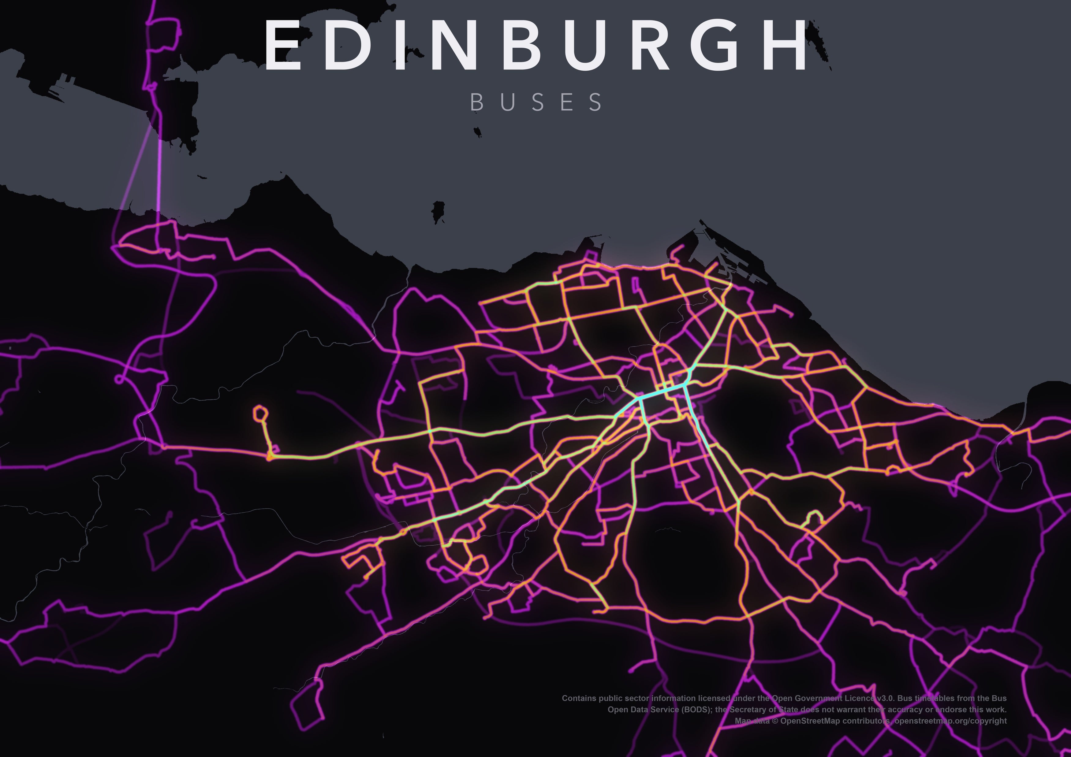 Full-resolution detail: Edinburgh Buses poster, with city name