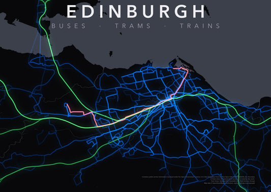 Full-resolution detail: Edinburgh Transit Network poster, with city name