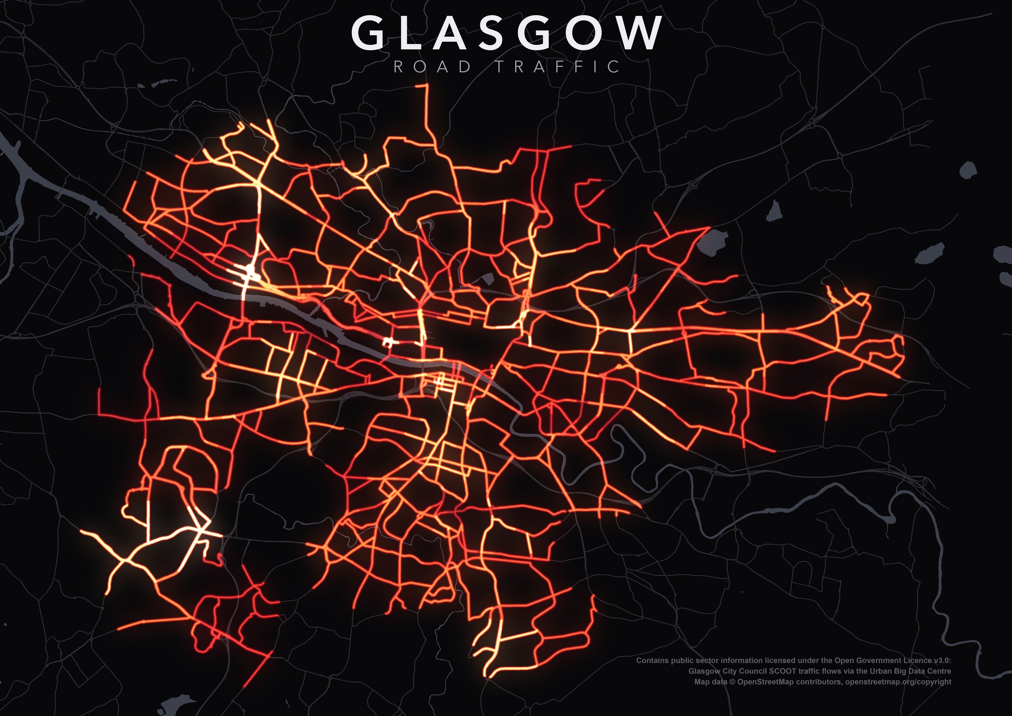 Full-resolution detail: Glasgow Traffic poster, with city name
