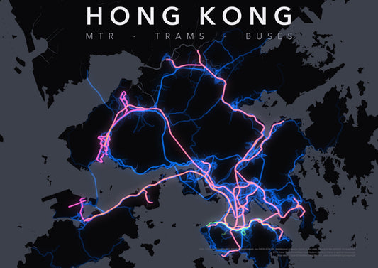 Full-resolution detail: Hong Kong Transit Network poster, with city name