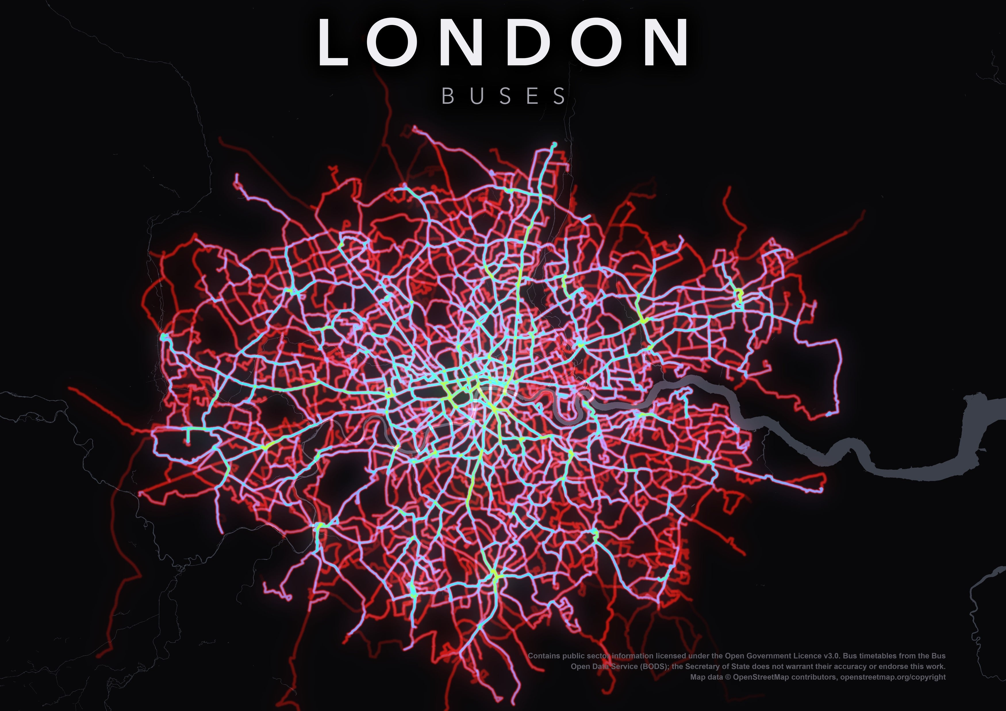 Full-resolution detail: London Buses poster, with city name