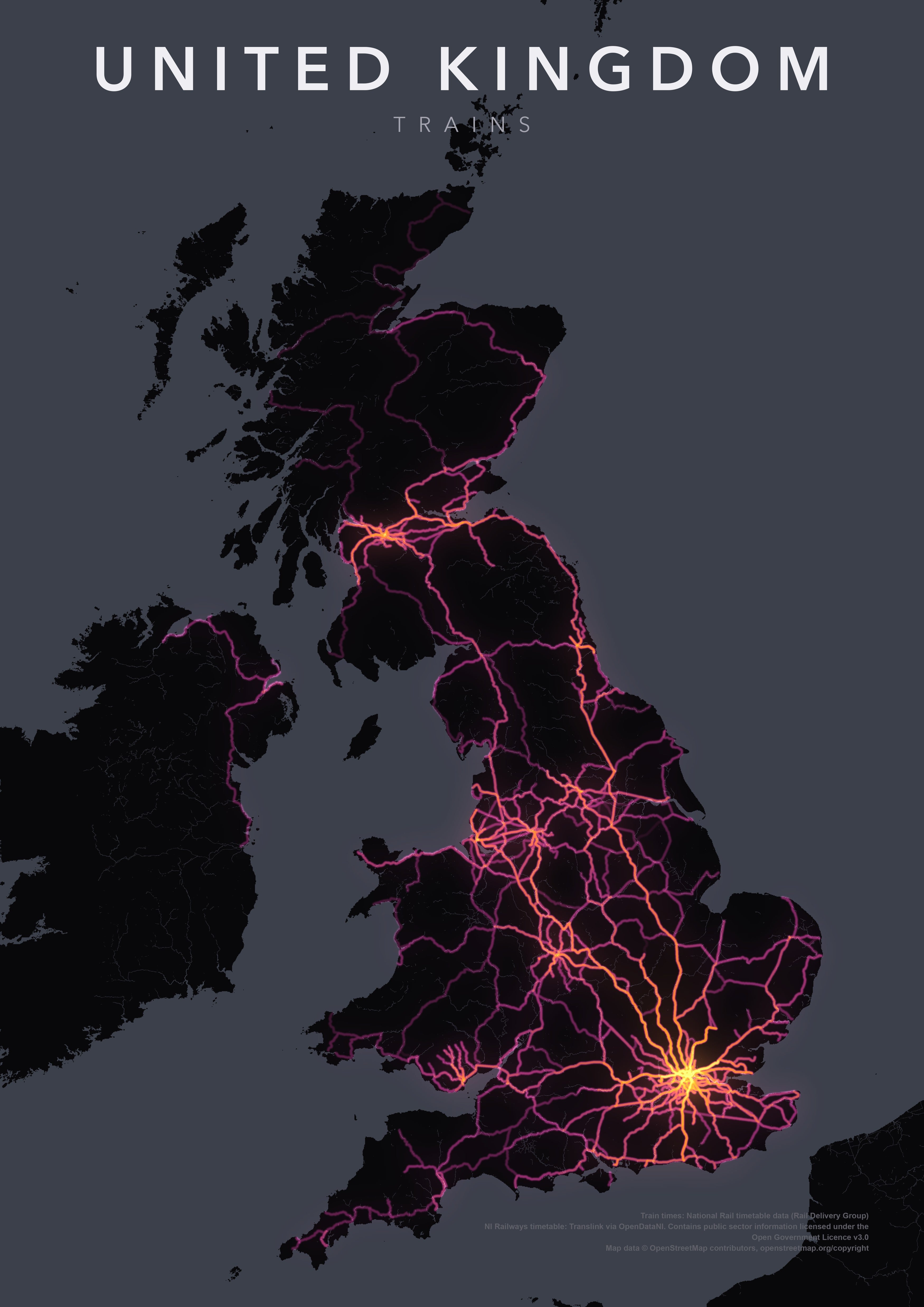 Full-resolution detail: UK Trains poster, with city name