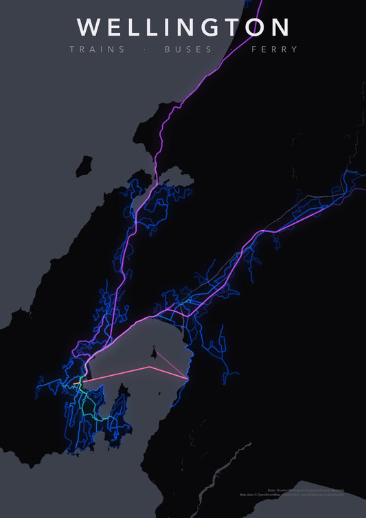 Full-resolution detail: Wellington Transit Network poster, with city name